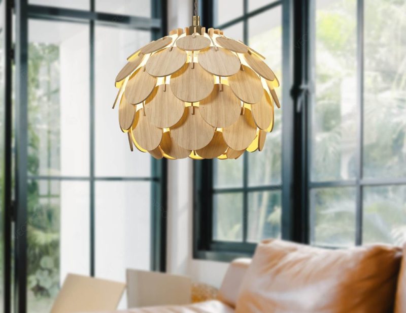 skandináv stílusú fa medál lámpa
