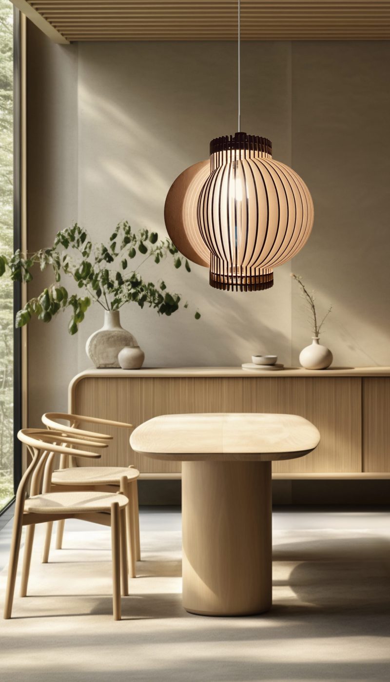 Tatu függőlámpa, csillár, lógó lámpa, fa design lámpa