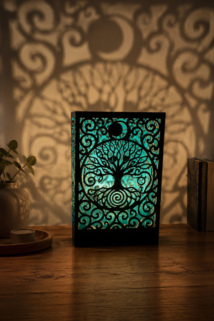 asztali mandala, gyógyító lámpa