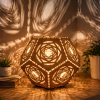 asztali mandala fa lámpa kézműves termék